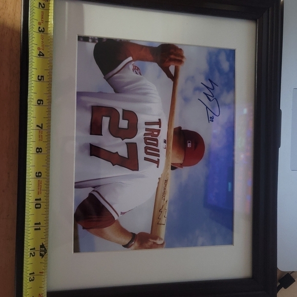 Framed Mike Trout Thunderbolt Autograph Photo Print - California Angles - Picture 5 of 8